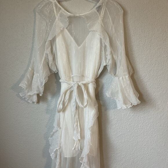 Alice McCall Moon Dance Maxi Dress in Metallic White Size 6 - Picture 6 of 12